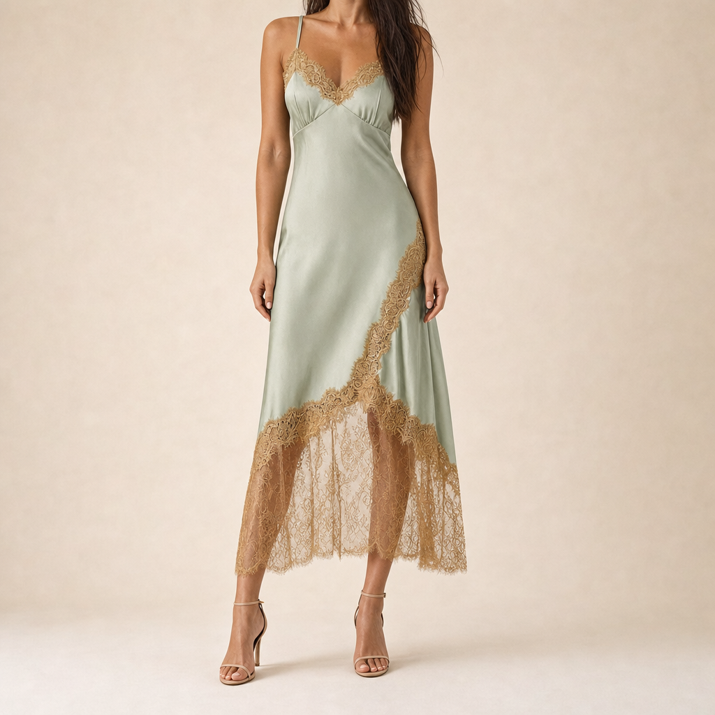 green lace aurora dress The – Andreas Oriano CORSET